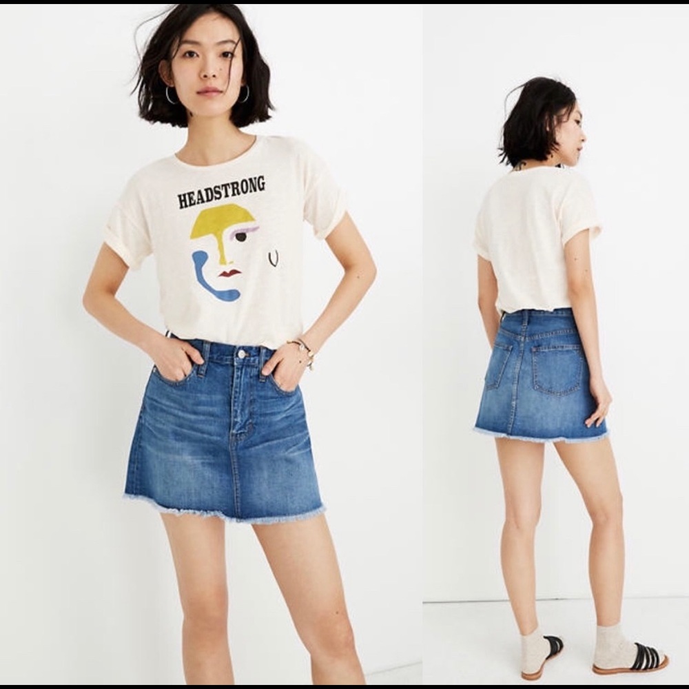 Madewell Rigid Denim A-line Mini Skirt 29